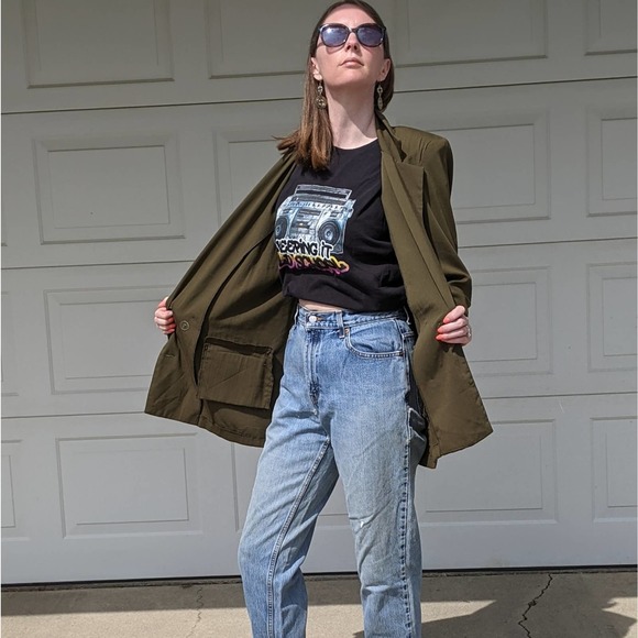 VTG Toni Garment for C.C. Magic Green Blazer 10 - Picture 5 of 10